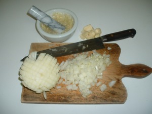simple mincing of onion